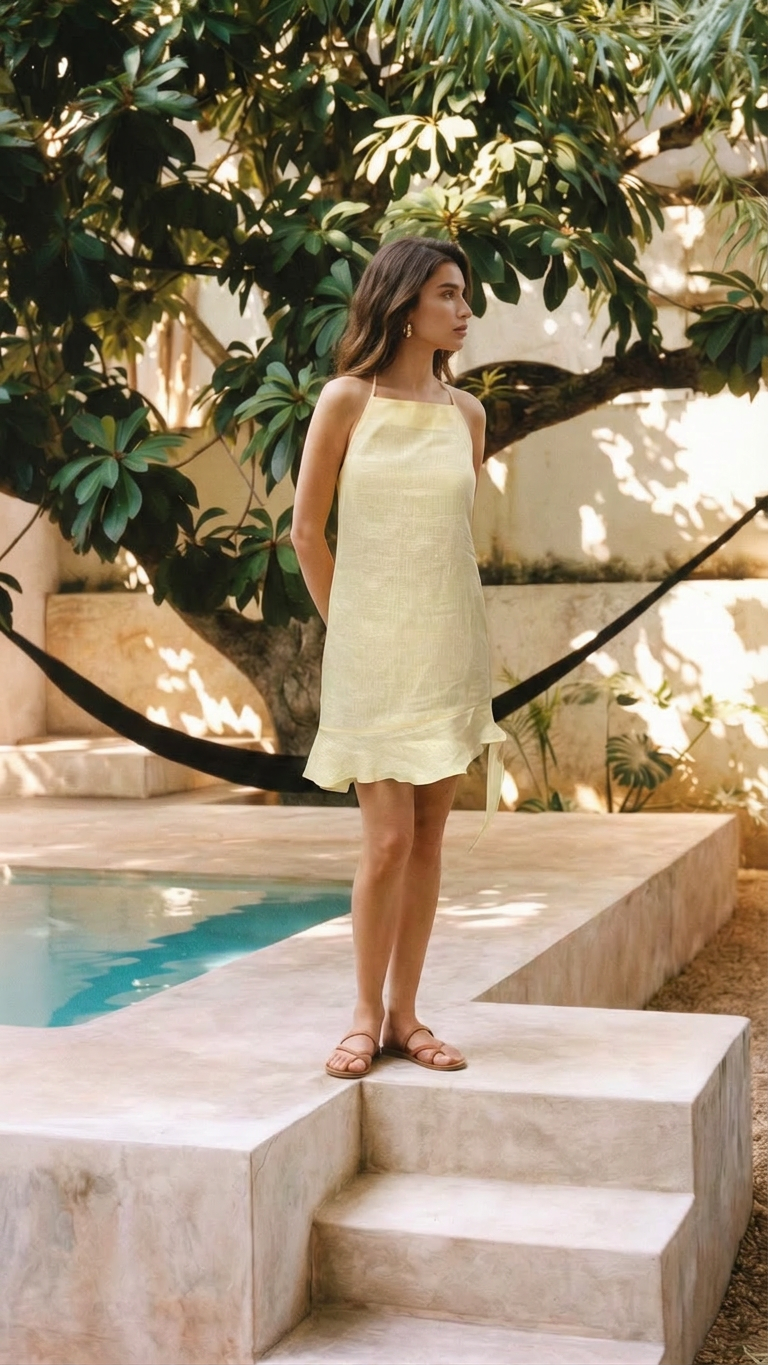 LEMON YELLOW SHORT DRESS